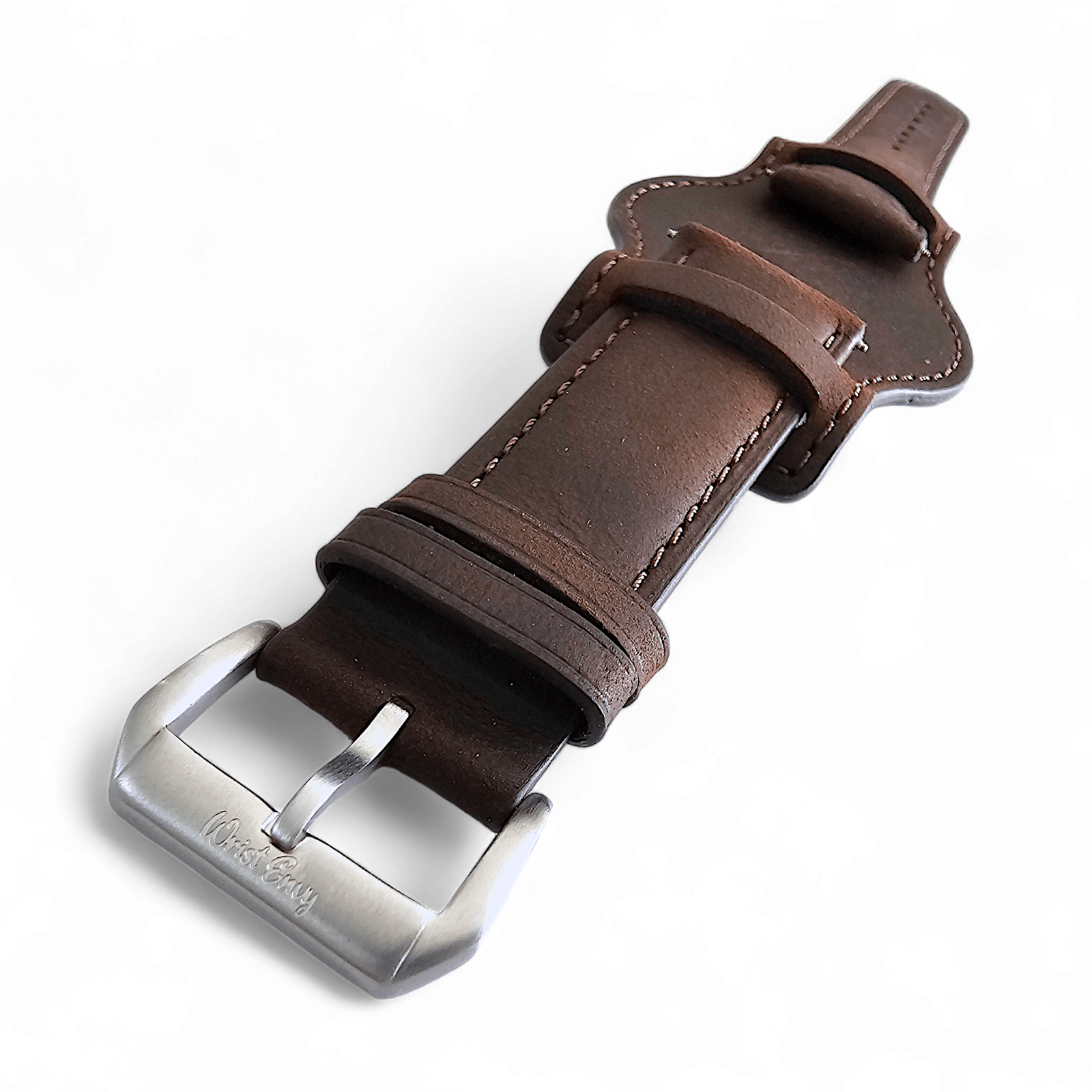 Leather Bund Watch Strap Handmade Military 20mm 22mm Chocolate Brown - Wrist Envy