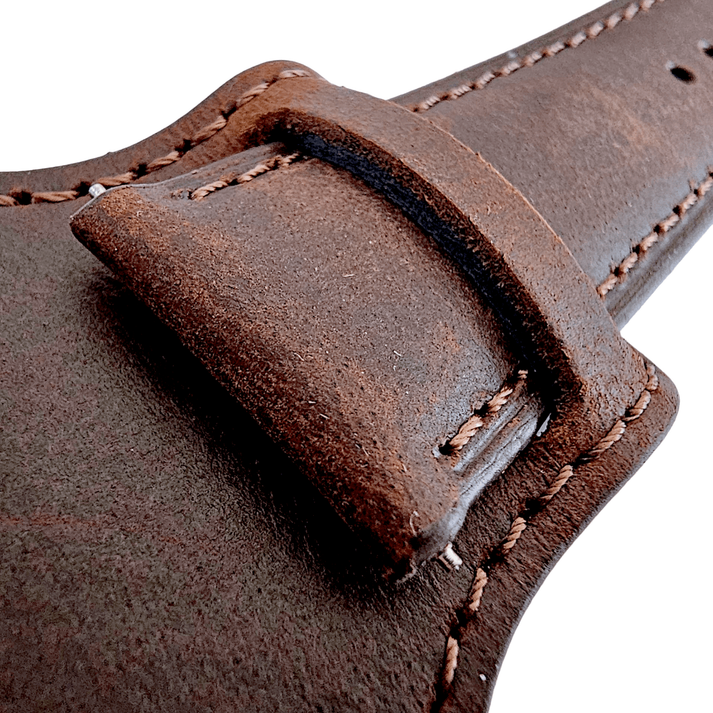 Leather Bund Watch Strap Handmade Military 20mm 22mm Chocolate Brown - Wrist Envy