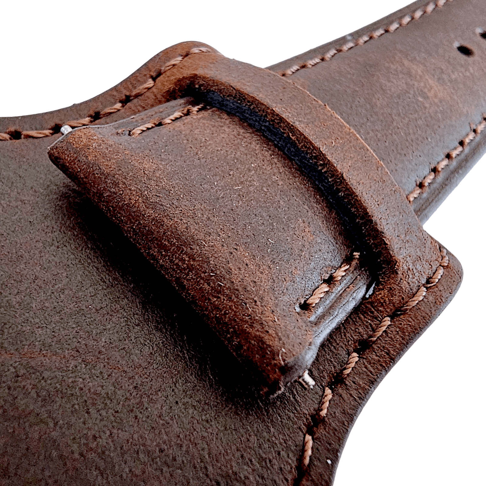 Leather Bund Watch Strap Handmade Military 20mm 22mm Chocolate Brown - Wrist Envy
