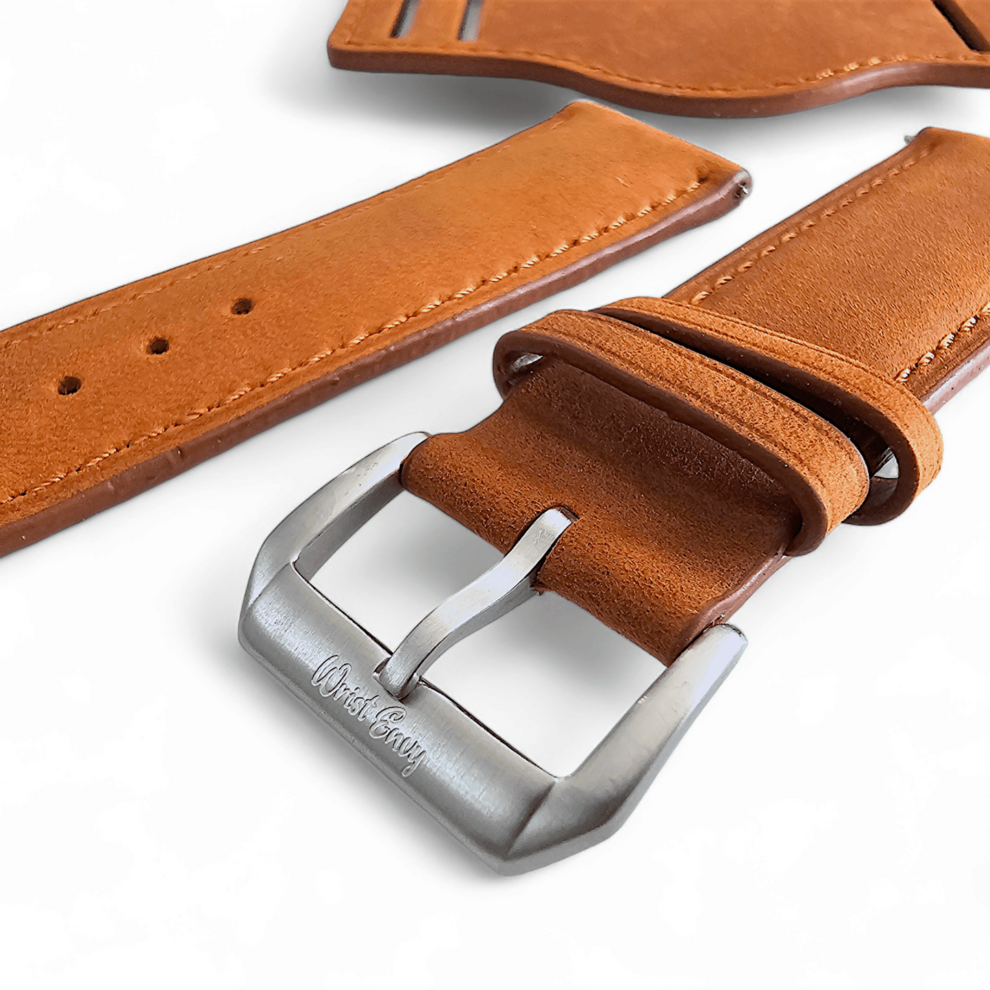Leather Bund Watch Strap Handmade Military 20mm 22mm Light Brown - Wrist Envy