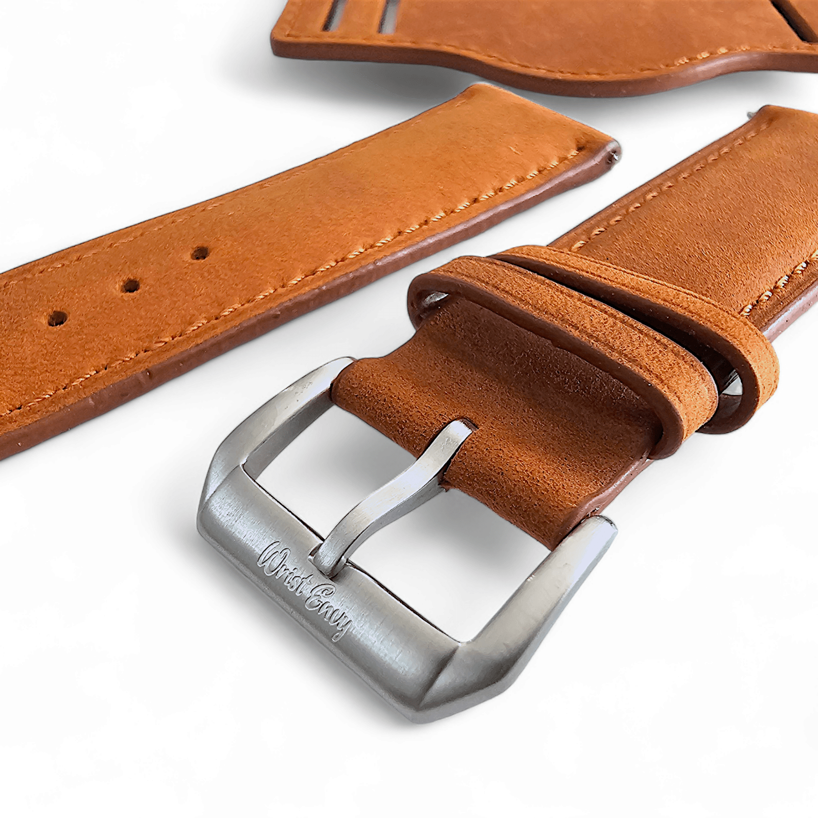 Leather Bund Watch Strap Handmade Military 20mm 22mm Light Brown - Wrist Envy