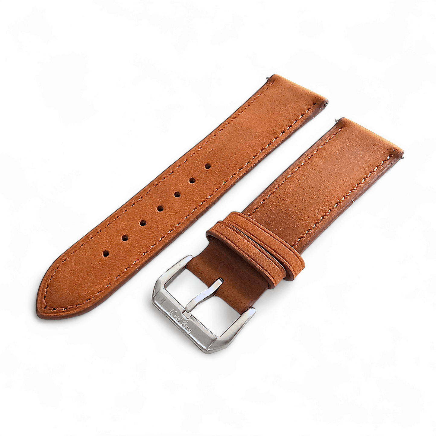 Leather Bund Watch Strap Handmade Military 20mm 22mm Light Brown - Wrist Envy