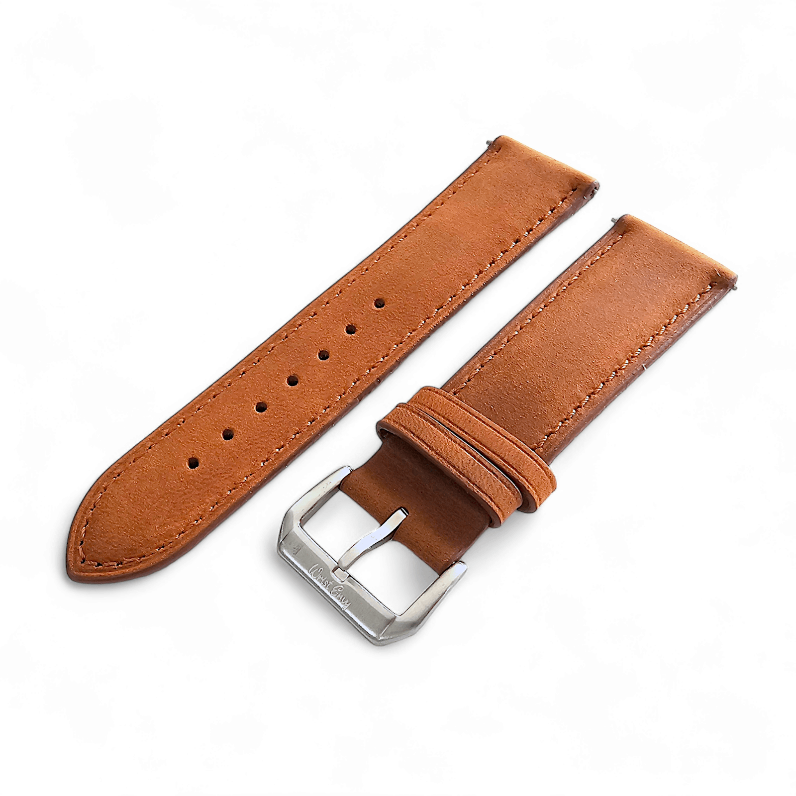 Leather Bund Watch Strap Handmade Military 20mm 22mm Light Brown - Wrist Envy