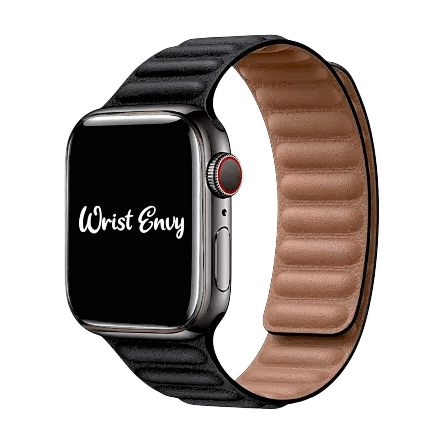 Leather Link Magnetic Strap for Apple Watch Black - Wrist Envy