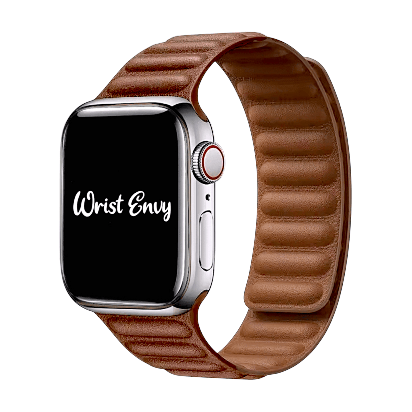 Leather Link Magnetic Strap for Apple Watch Brown - Wrist Envy