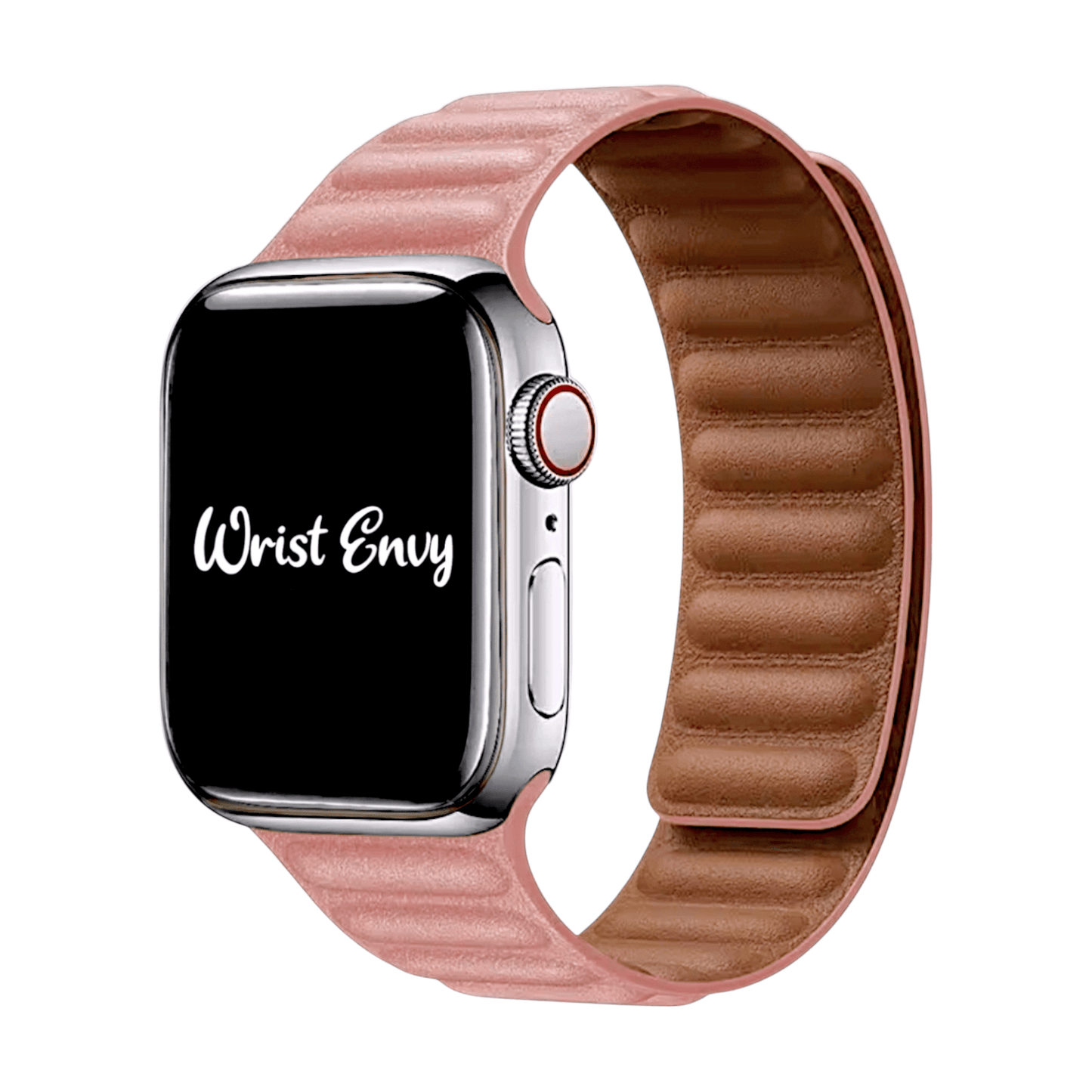 Leather Link Magnetic Strap for Apple Watch Pink - Wrist Envy
