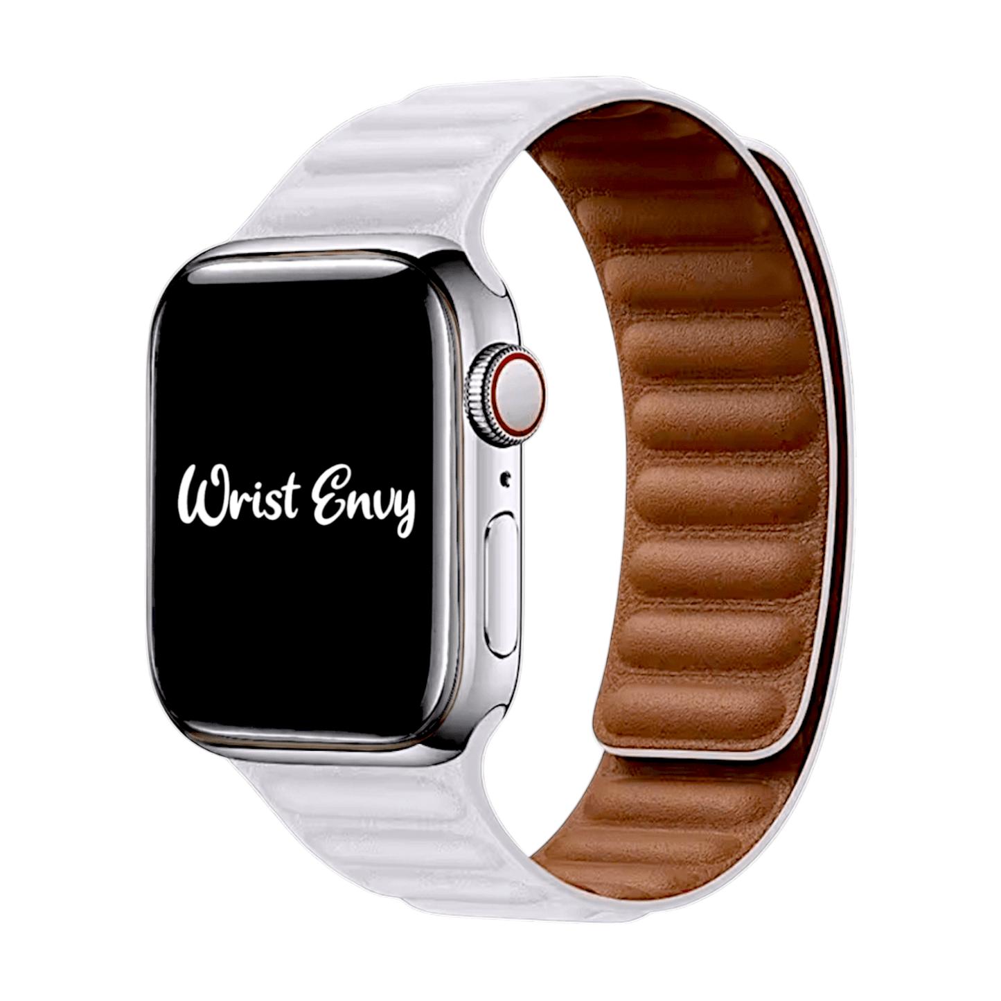 Leather Link Magnetic Strap for Apple Watch White - Wrist Envy