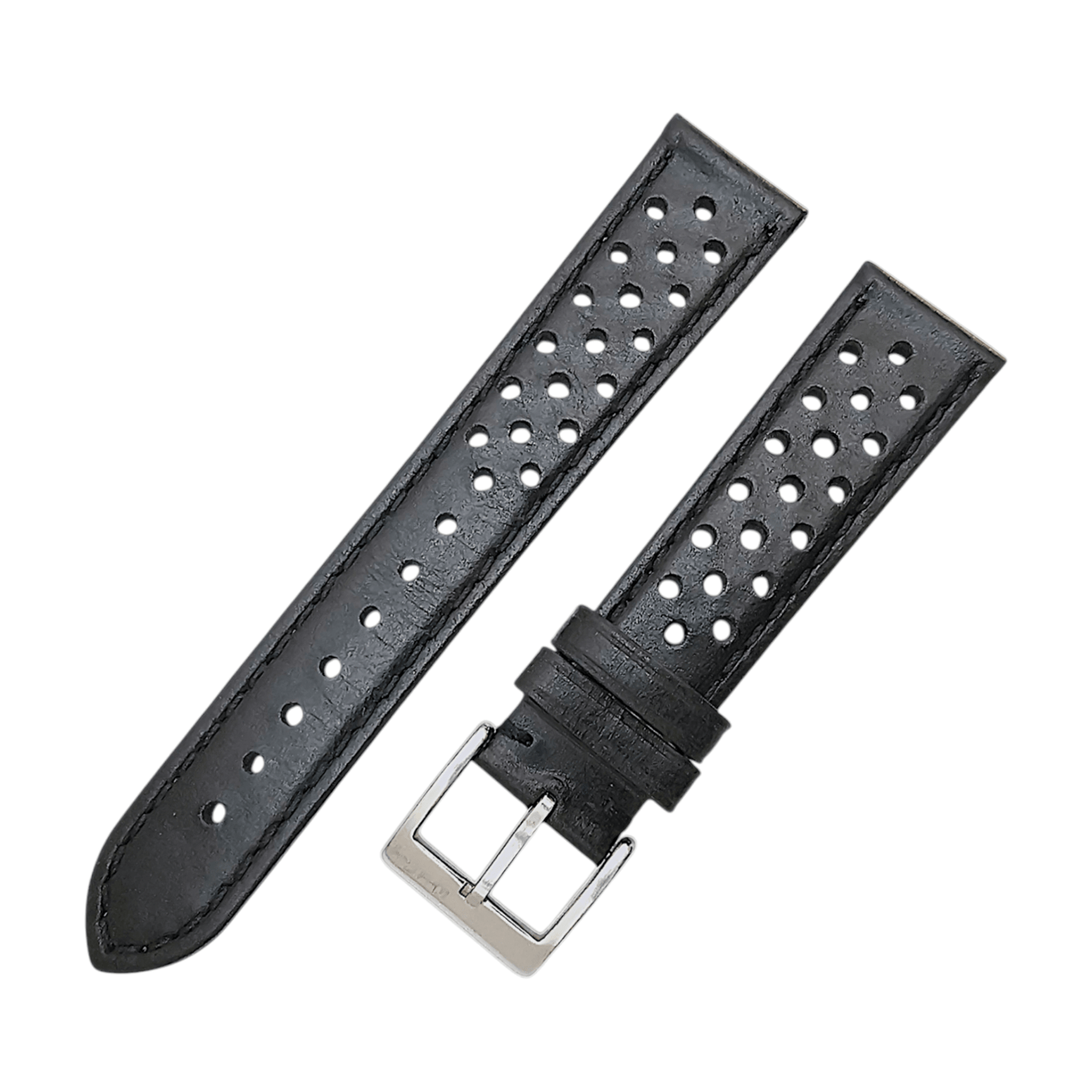 Leather Rally Racing Watch Strap Perforated 20mm 22mm - Wrist Envy