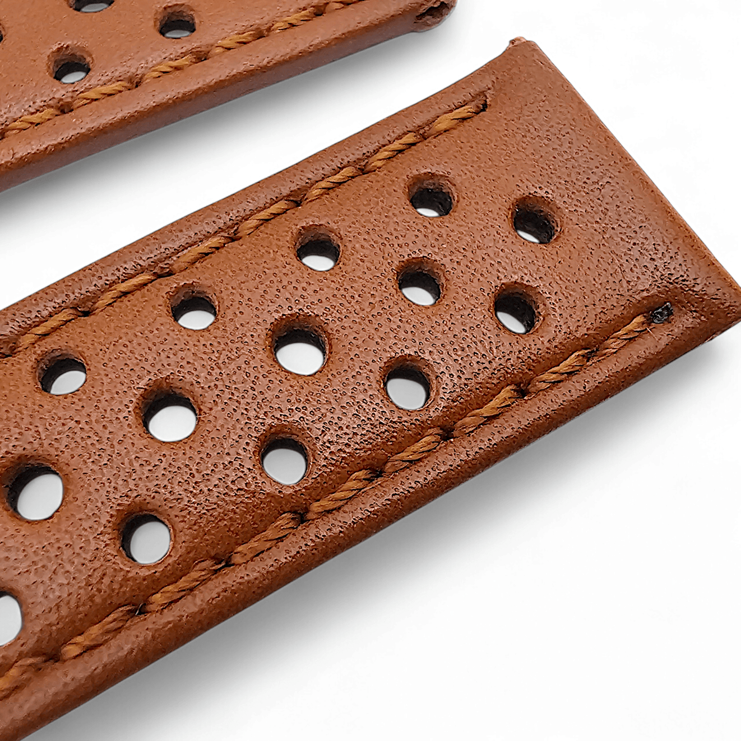 Leather Rally Racing Watch Strap Perforated 20mm 22mm - Wrist Envy