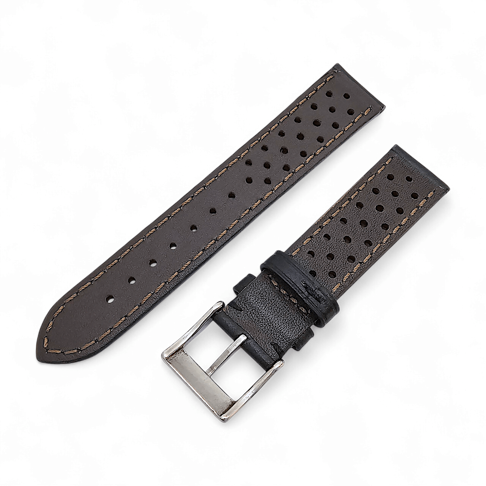 Leather Rally Racing Watch Strap Perforated 20mm 22mm - Wrist Envy