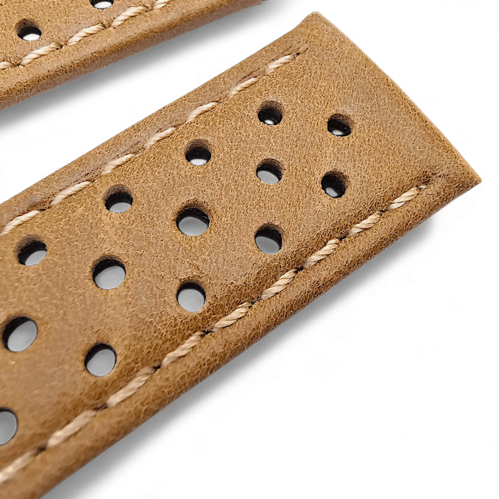 Leather Rally Racing Watch Strap Perforated 20mm 22mm - Wrist Envy