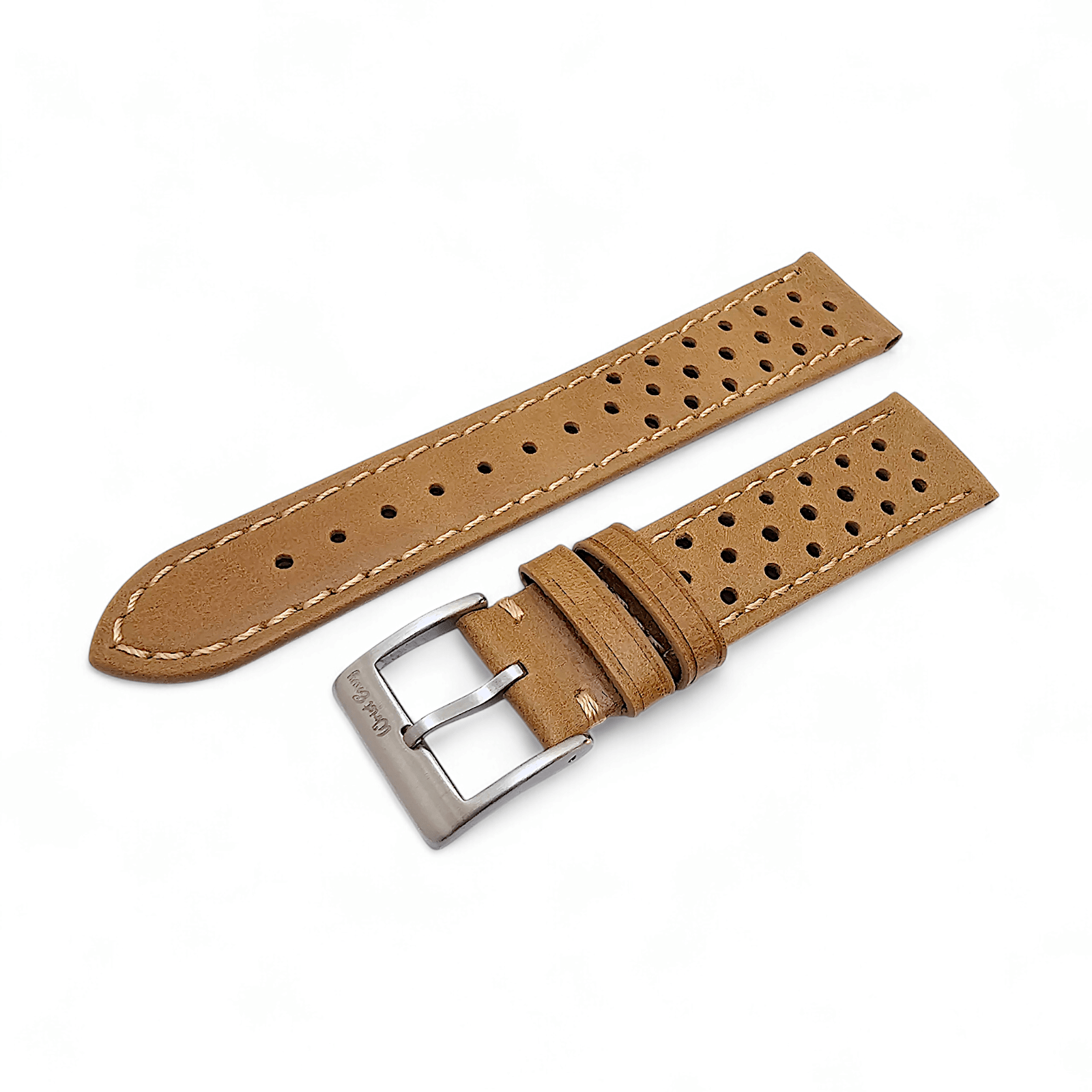 Leather Rally Racing Watch Strap Perforated 20mm 22mm - Wrist Envy