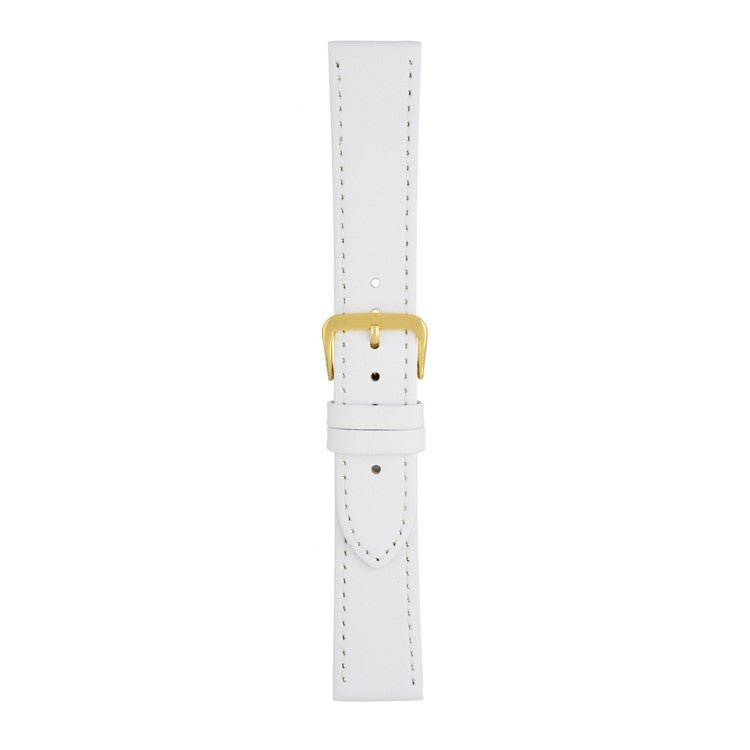 Leather Watch Strap Stitched 8mm to 30mm White - Wrist Envy