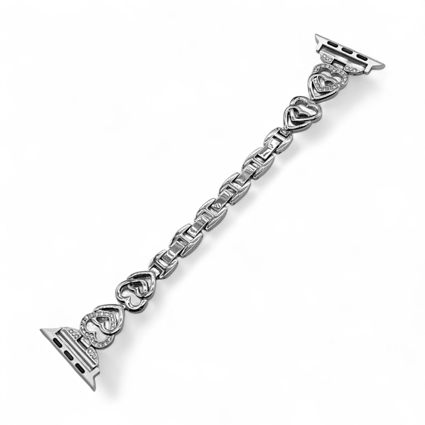 Linked Heart Apple Watch Metal Band Silver - Wrist Envy
