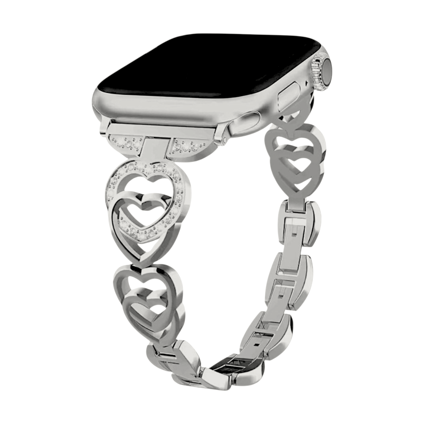 Linked Heart Apple Watch Metal Band Silver - Wrist Envy