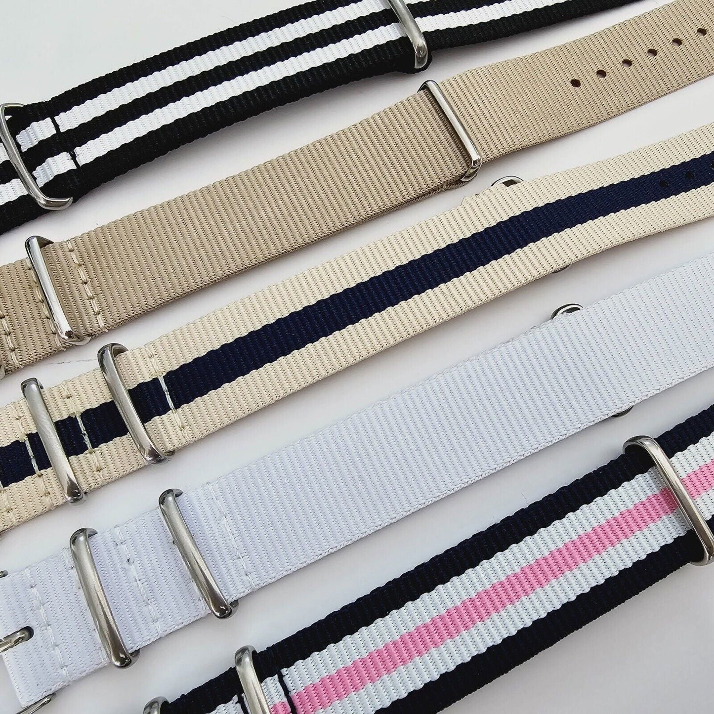 lot of 5 Military Nylon Watch Straps 20mm - Wrist Envy