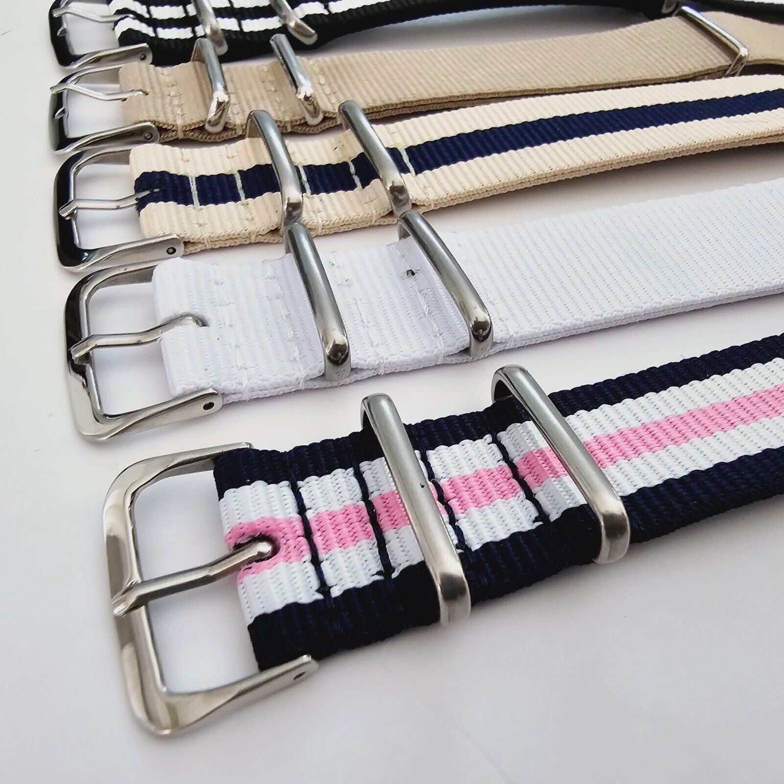 lot of 5 Military Nylon Watch Straps 20mm - Wrist Envy
