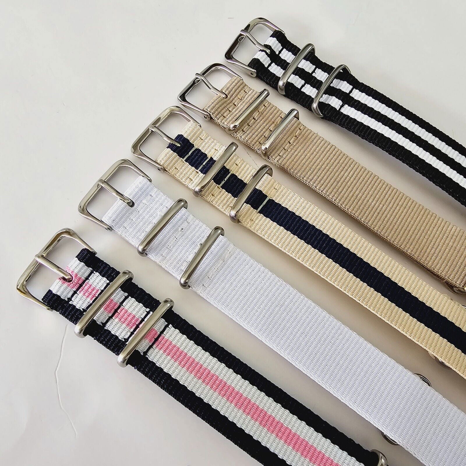 lot of 5 Military Nylon Watch Straps 20mm - Wrist Envy