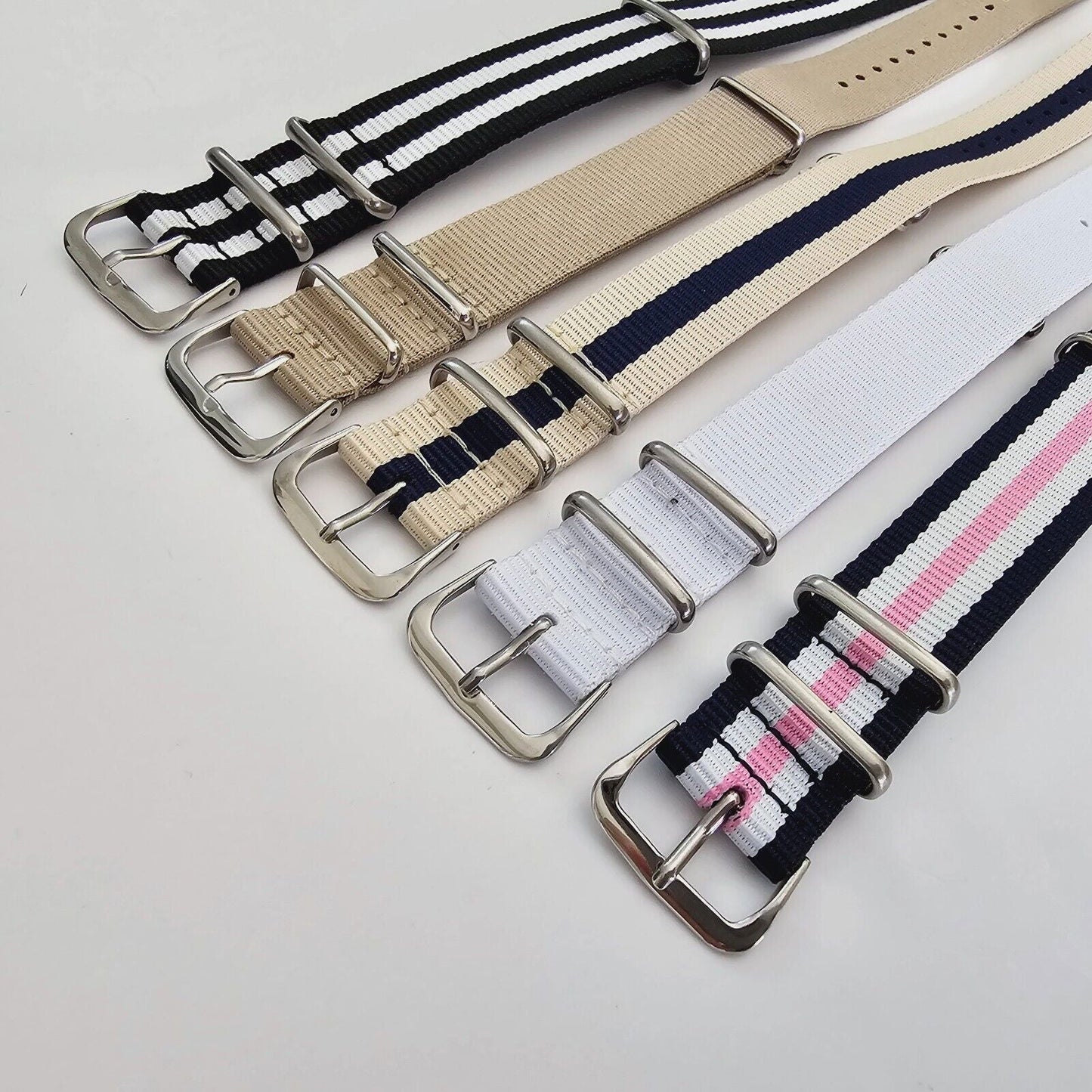 lot of 5 Military Nylon Watch Straps 20mm - Wrist Envy