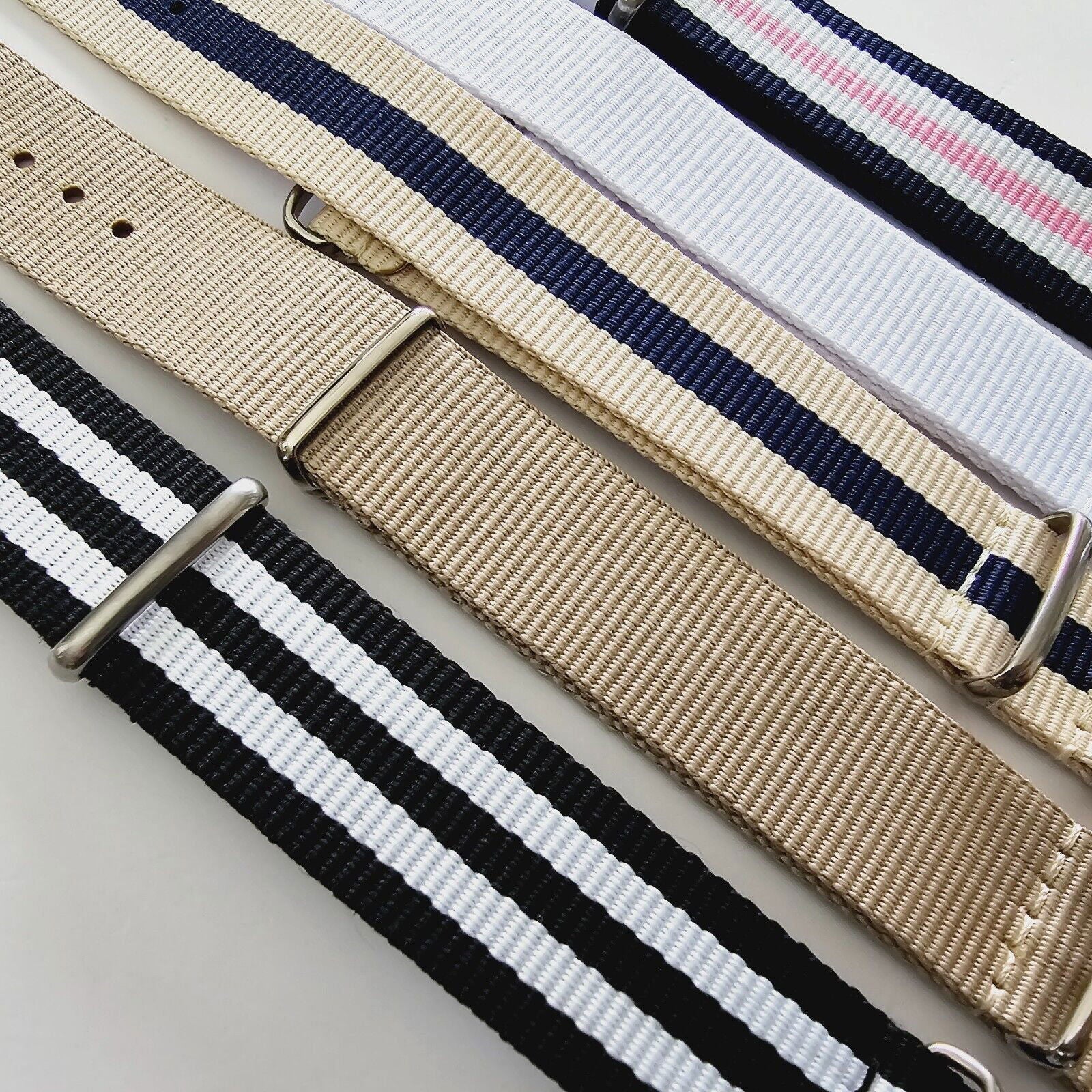lot of 5 Military Nylon Watch Straps 20mm - Wrist Envy