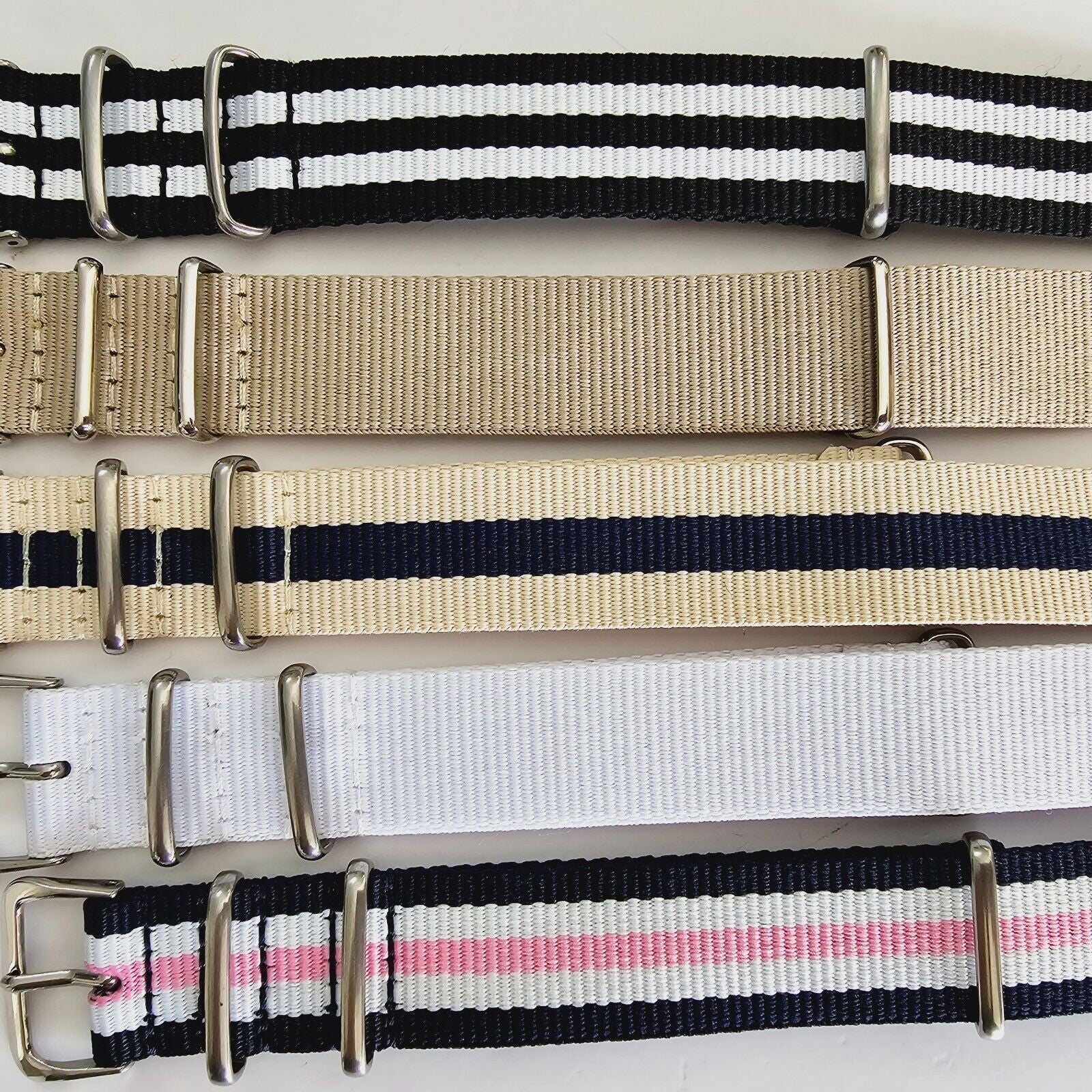 lot of 5 Military Nylon Watch Straps 20mm - Wrist Envy