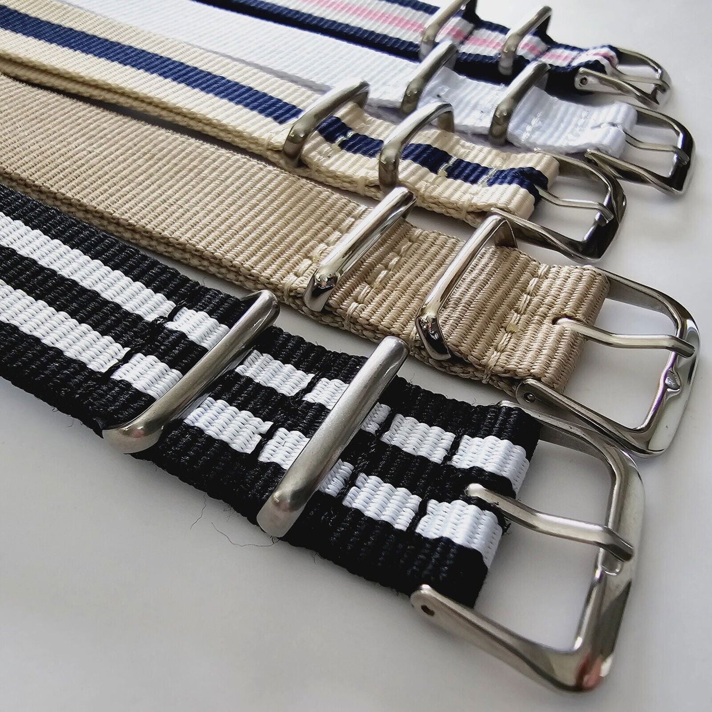 lot of 5 Military Nylon Watch Straps 20mm - Wrist Envy