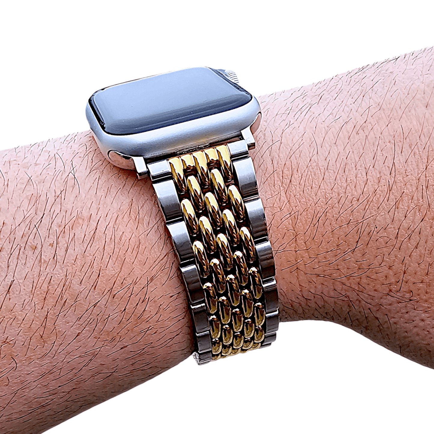 Luxury Beads of Rice 316L Stainless Steel Gold Bracelet For Apple Watch - Wrist Envy