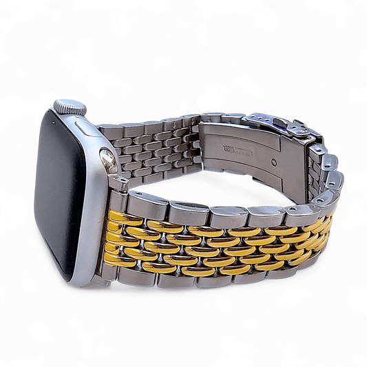 Luxury Beads of Rice 316L Stainless Steel Gold Bracelet For Apple Watch - Wrist Envy