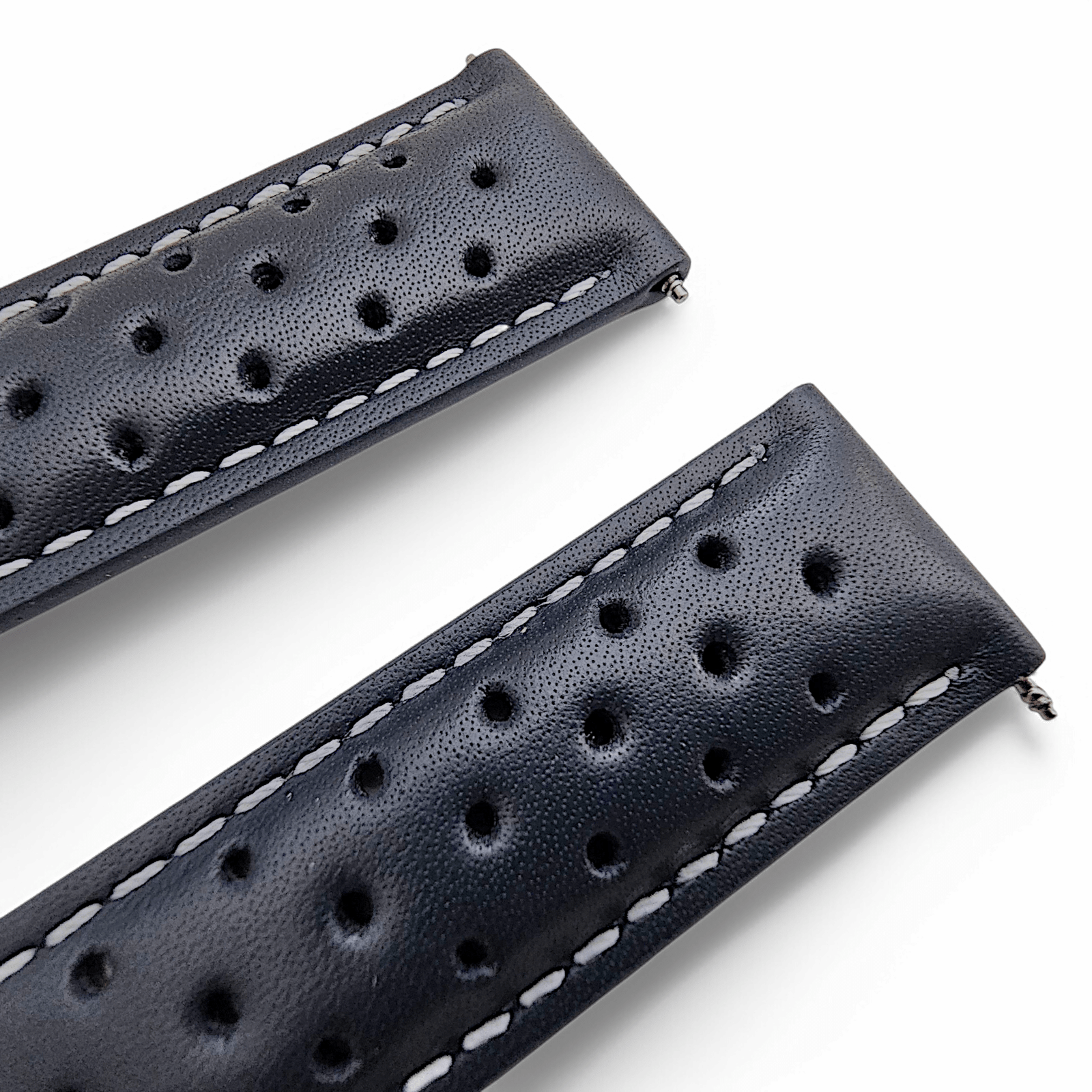 Luxury Calf Perforated Leather Straps For Deployment Clasps - Wrist Envy