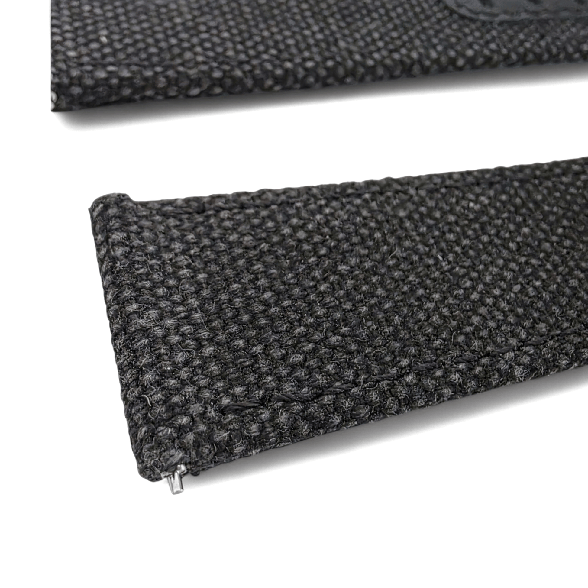 Luxury Canvas Watch Strap 4mm Thick 18mm 20mm 22mm Washed Black - Wrist Envy