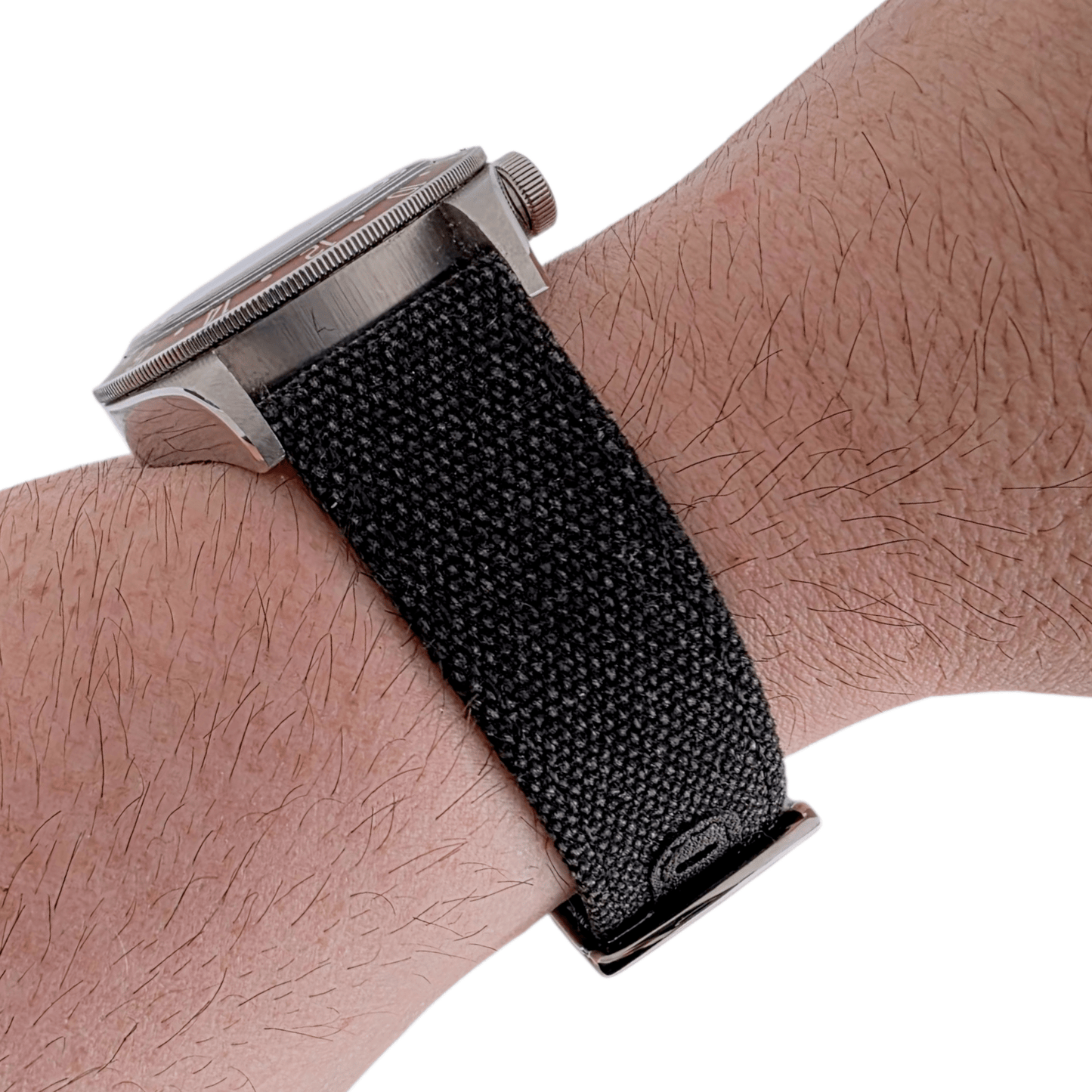 Luxury Canvas Watch Strap 4mm Thick 18mm 20mm 22mm Washed Black - Wrist Envy