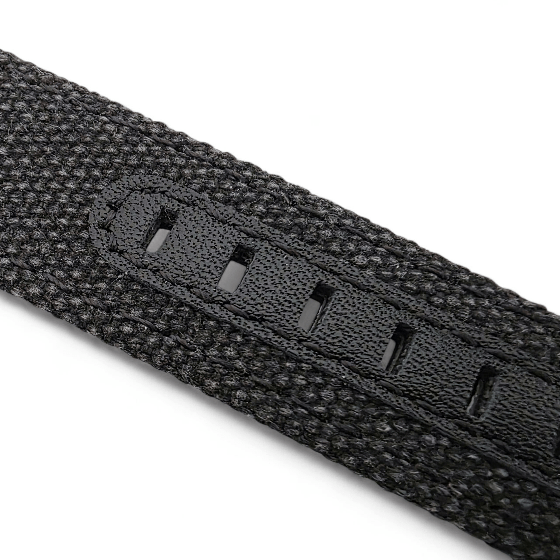 Luxury Canvas Watch Strap 4mm Thick 18mm 20mm 22mm Washed Black - Wrist Envy