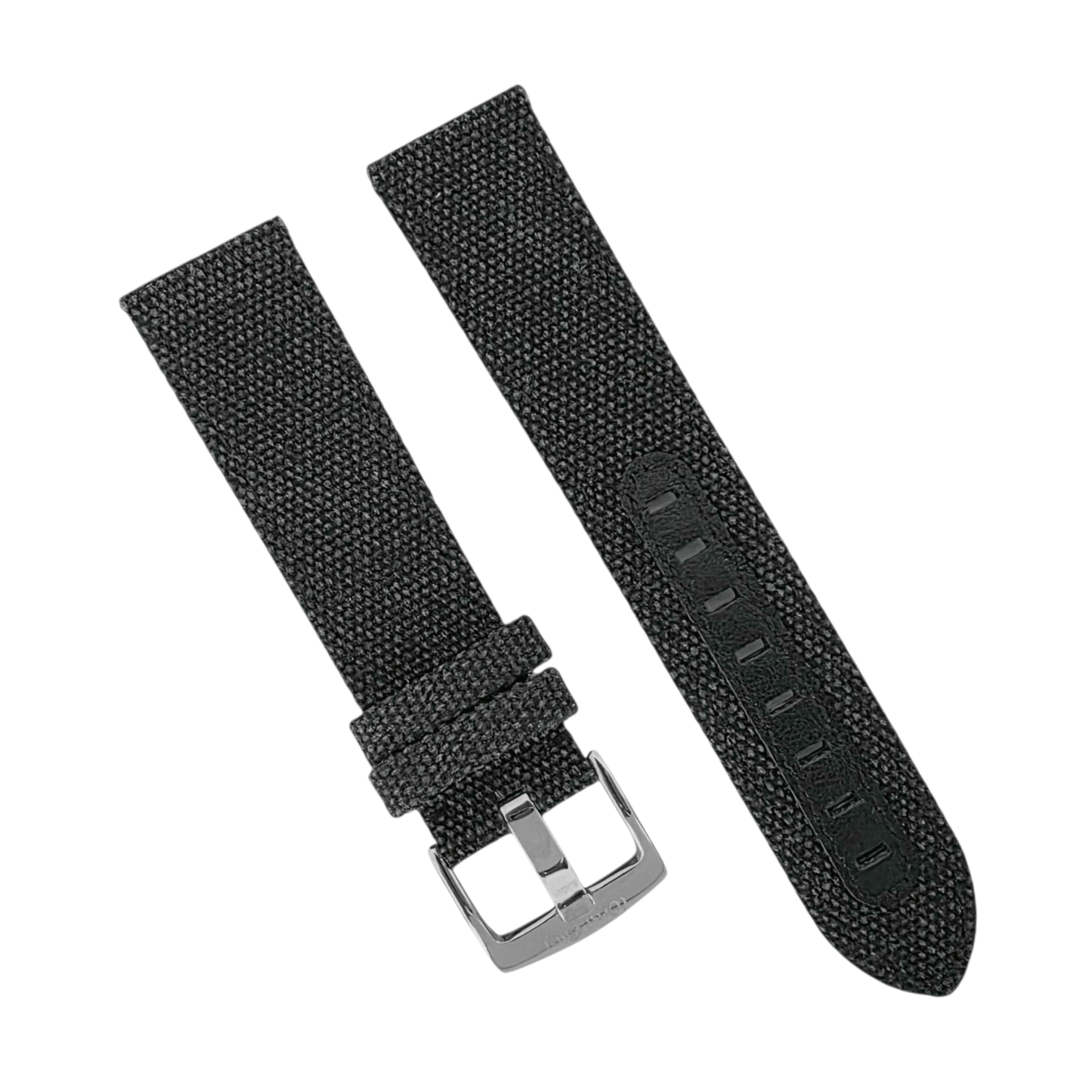 Luxury Canvas Watch Strap 4mm Thick 18mm 20mm 22mm Washed Black - Wrist Envy