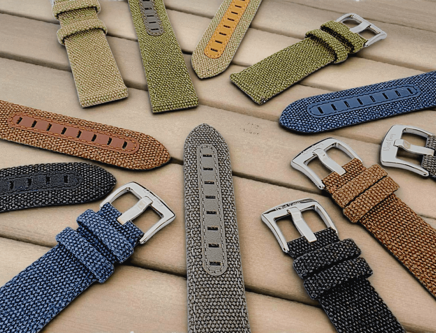 Luxury Canvas Watch Strap 4mm Thick 20mm 22mm Espresso Brown - Wrist Envy