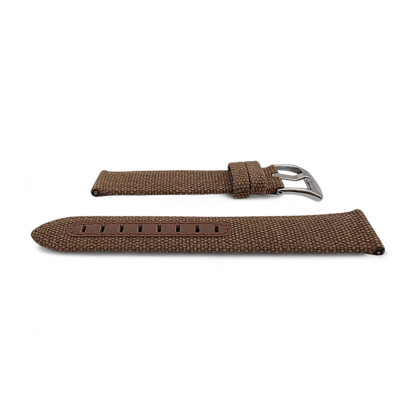 Luxury Canvas Watch Strap 4mm Thick 20mm 22mm Espresso Brown - Wrist Envy