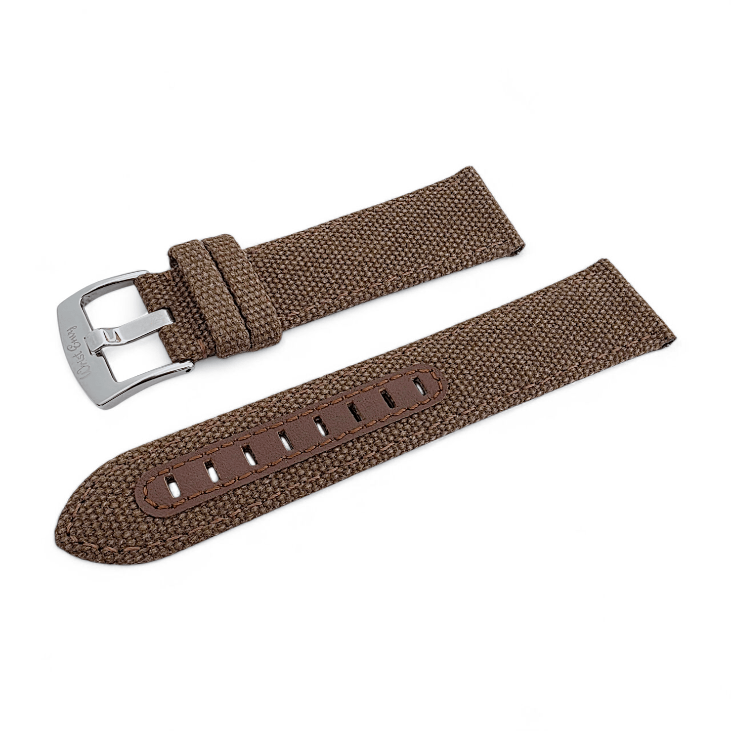 Luxury Canvas Watch Strap 4mm Thick 20mm 22mm Espresso Brown - Wrist Envy