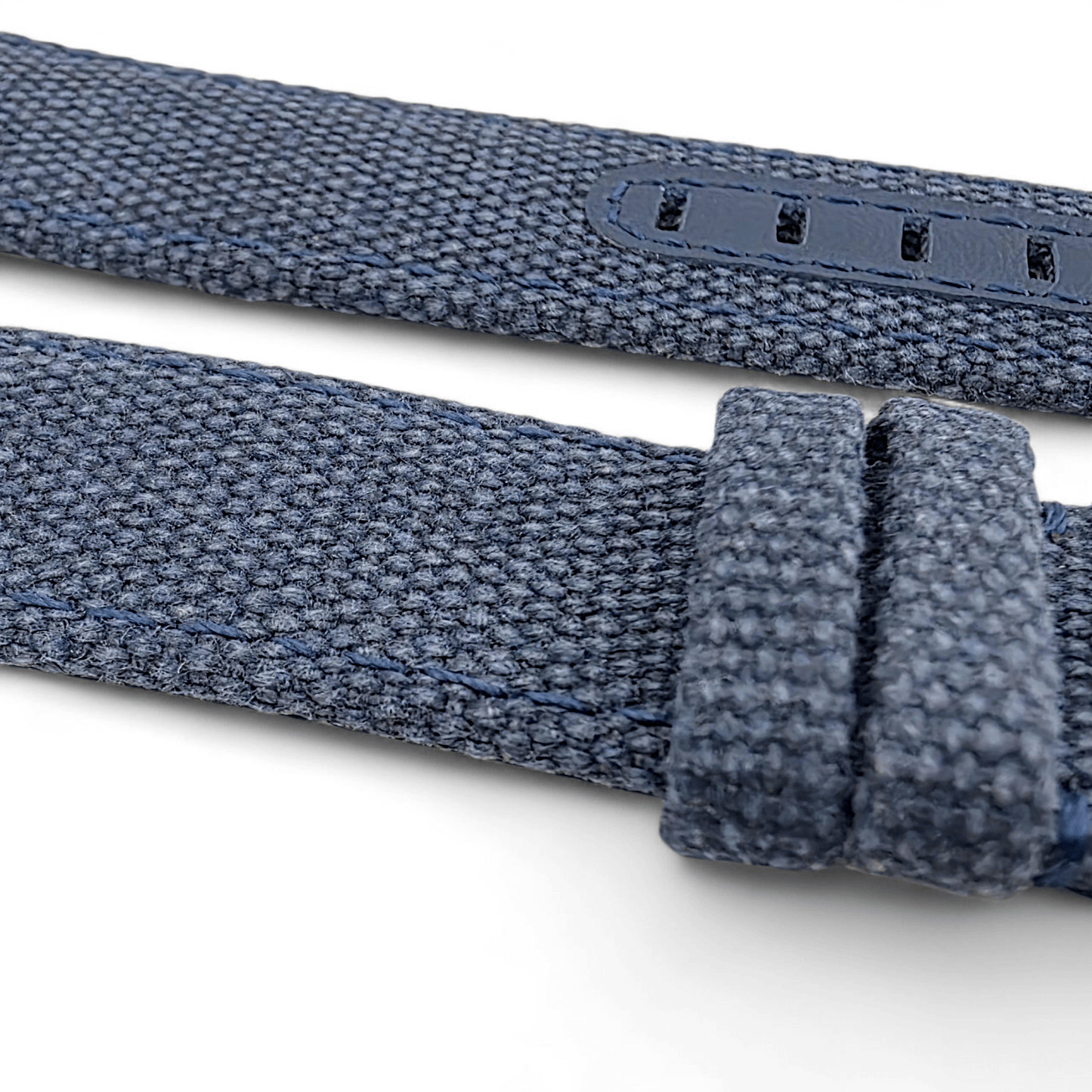 Luxury Canvas Watch Strap 4mm Thick 20mm 22mm Navy Blue - Wrist Envy
