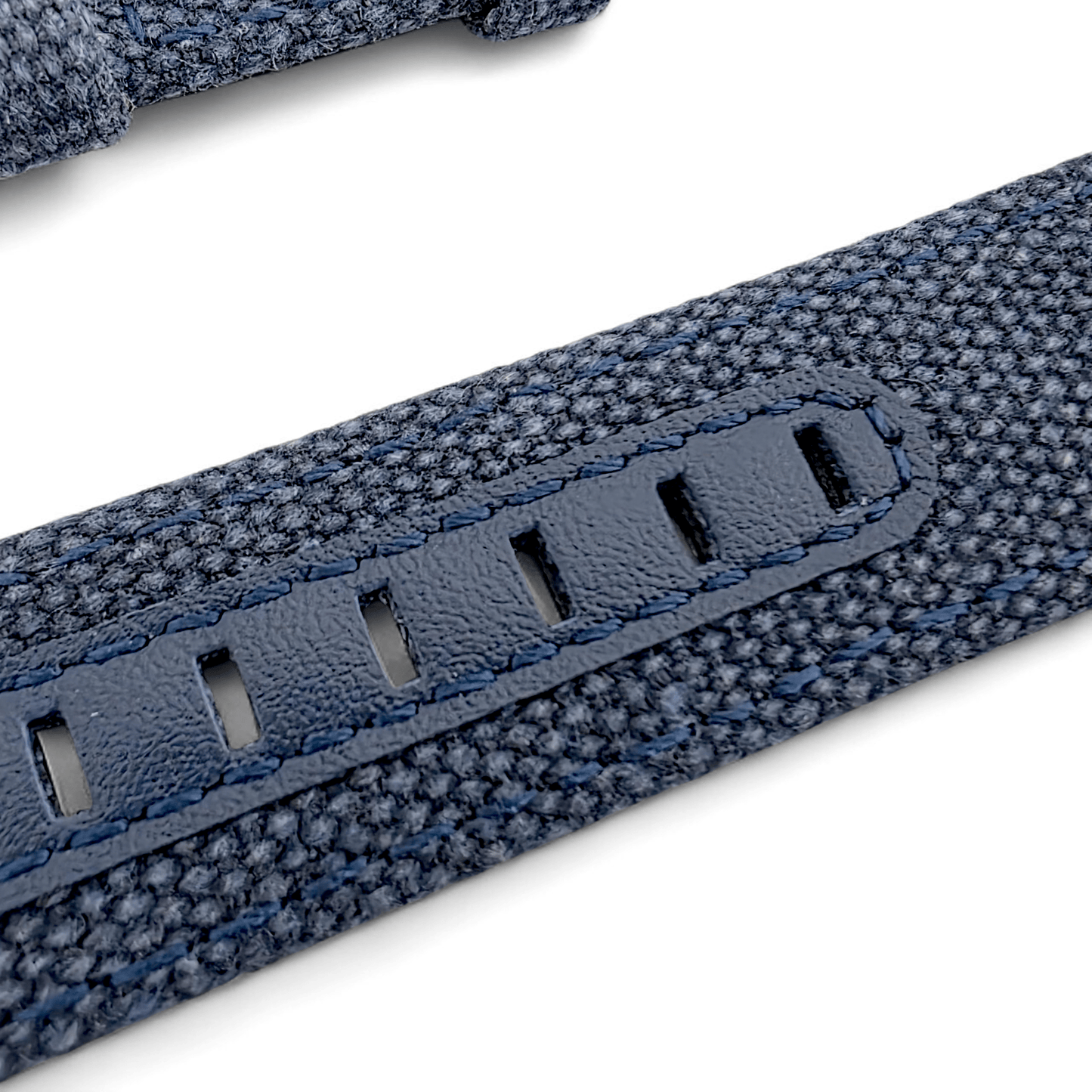 Luxury Canvas Watch Strap 4mm Thick 20mm 22mm Navy Blue - Wrist Envy