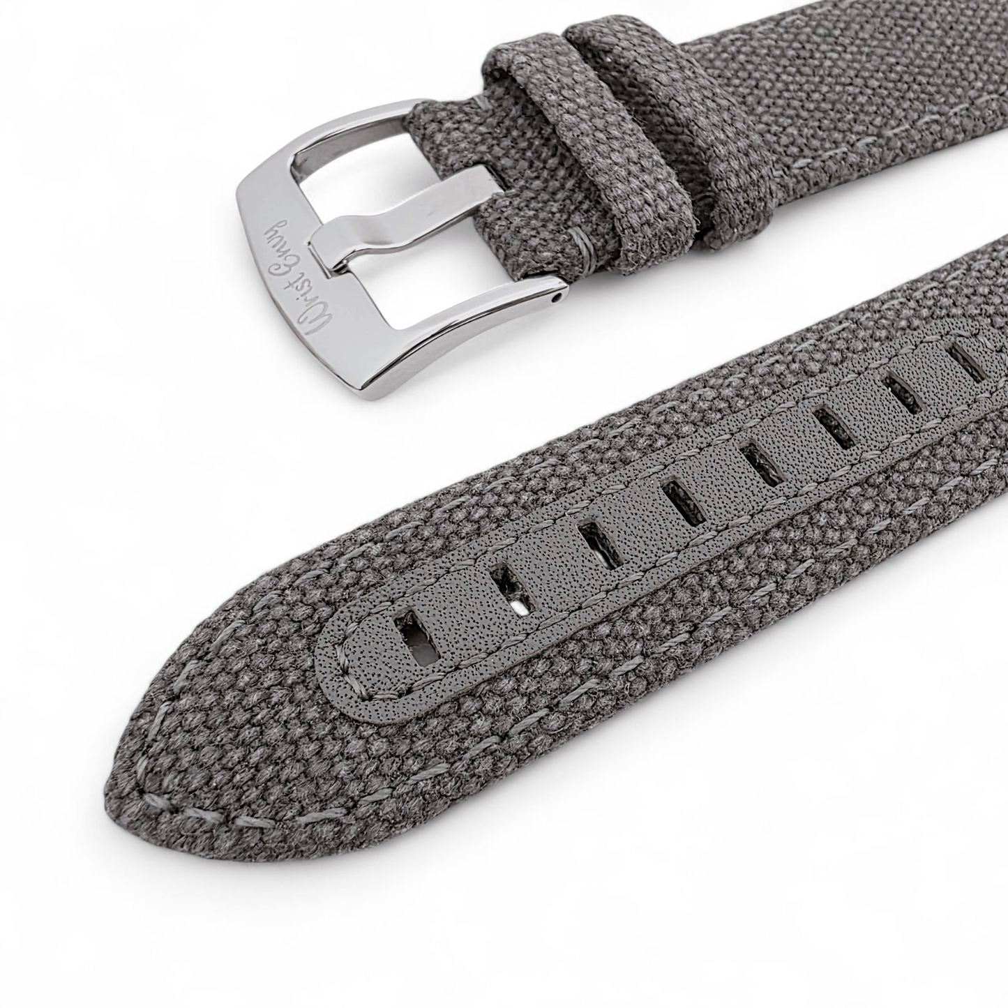 Luxury Canvas Watch Strap 4mm Thick 20mm 22mm Steel Grey - Wrist Envy