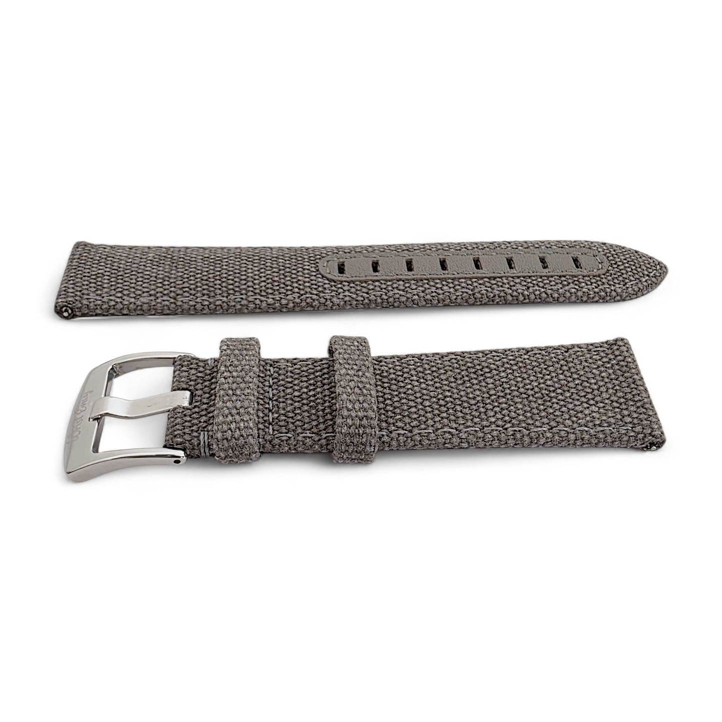 Luxury Canvas Watch Strap 4mm Thick 20mm 22mm Steel Grey - Wrist Envy