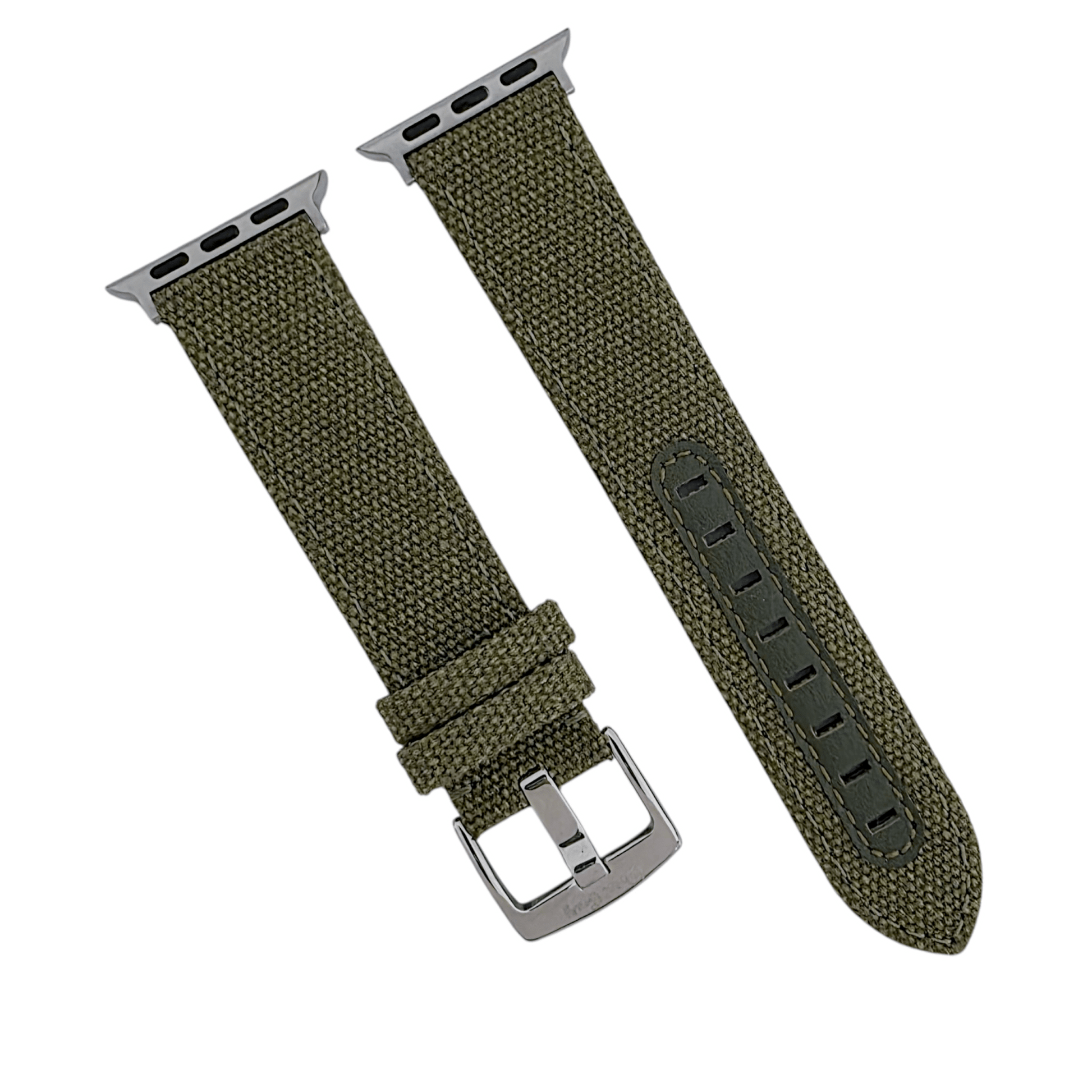 Luxury Canvas Watch Strap For Apple Watch Army Green - Wrist Envy