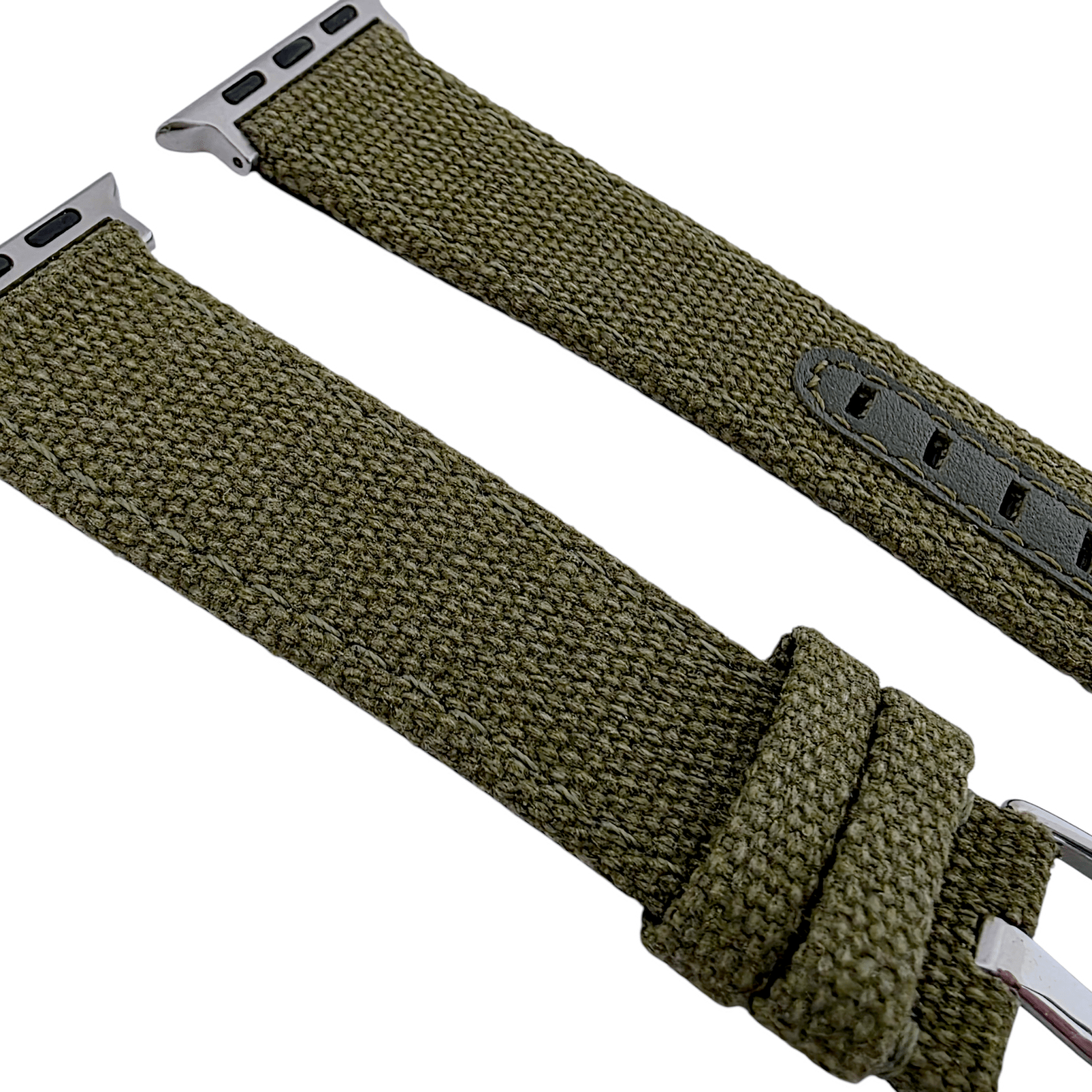Luxury Canvas Watch Strap For Apple Watch Army Green - Wrist Envy