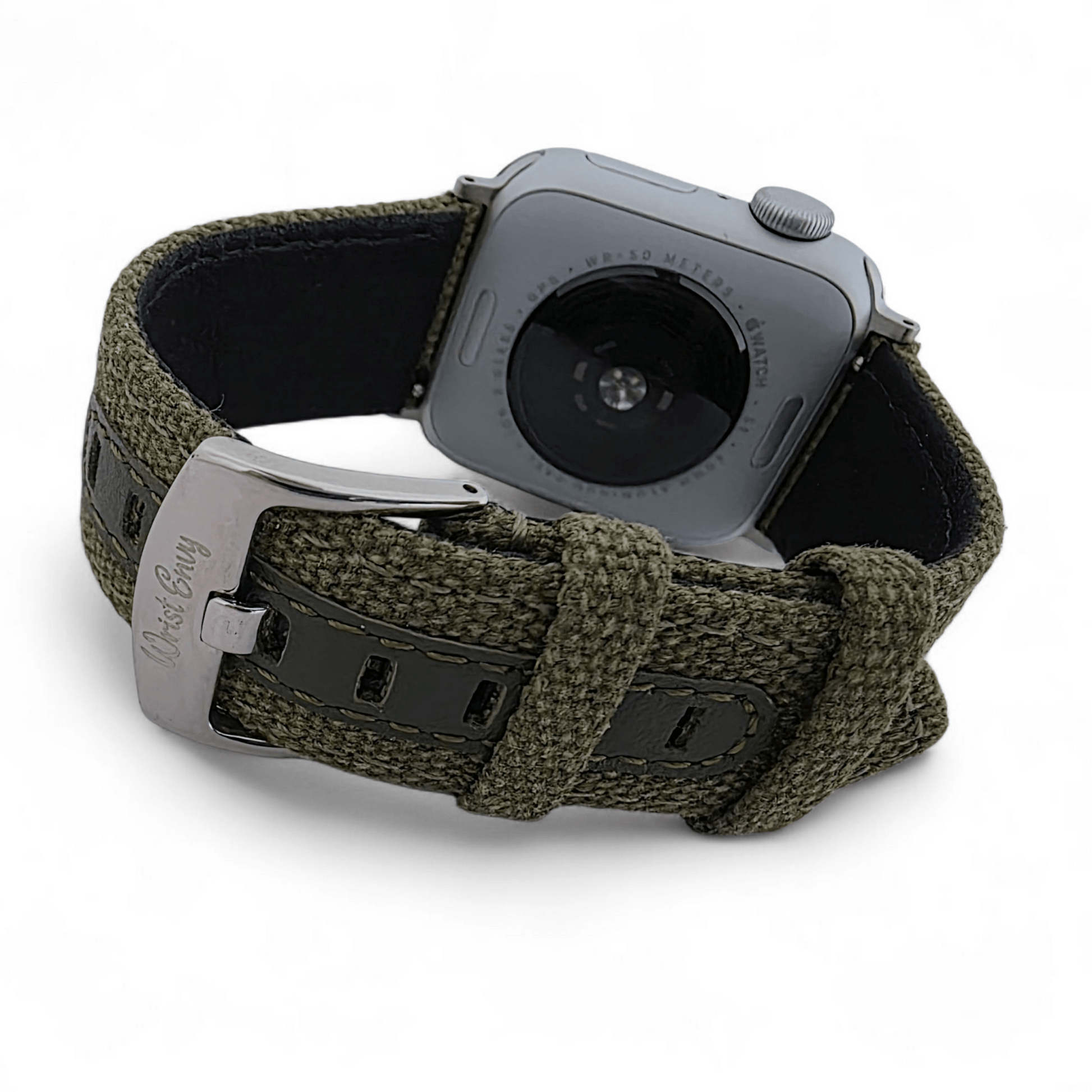 Luxury Canvas Watch Strap For Apple Watch Army Green - Wrist Envy