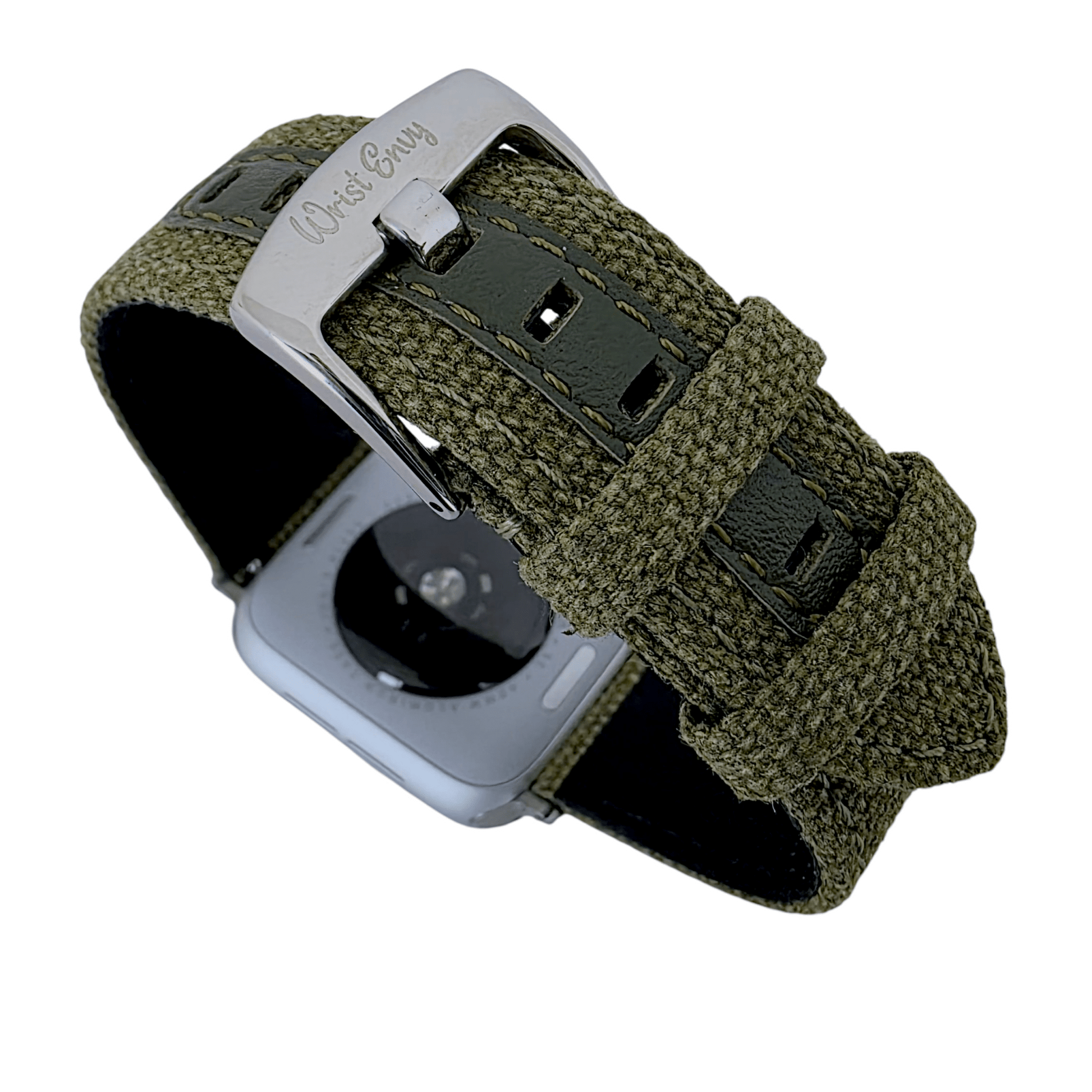 Luxury Canvas Watch Strap For Apple Watch Army Green - Wrist Envy