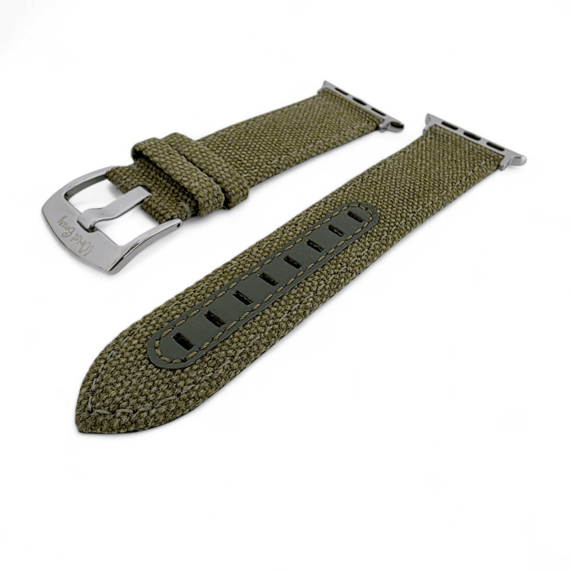 Luxury Canvas Watch Strap For Apple Watch Army Green - Wrist Envy