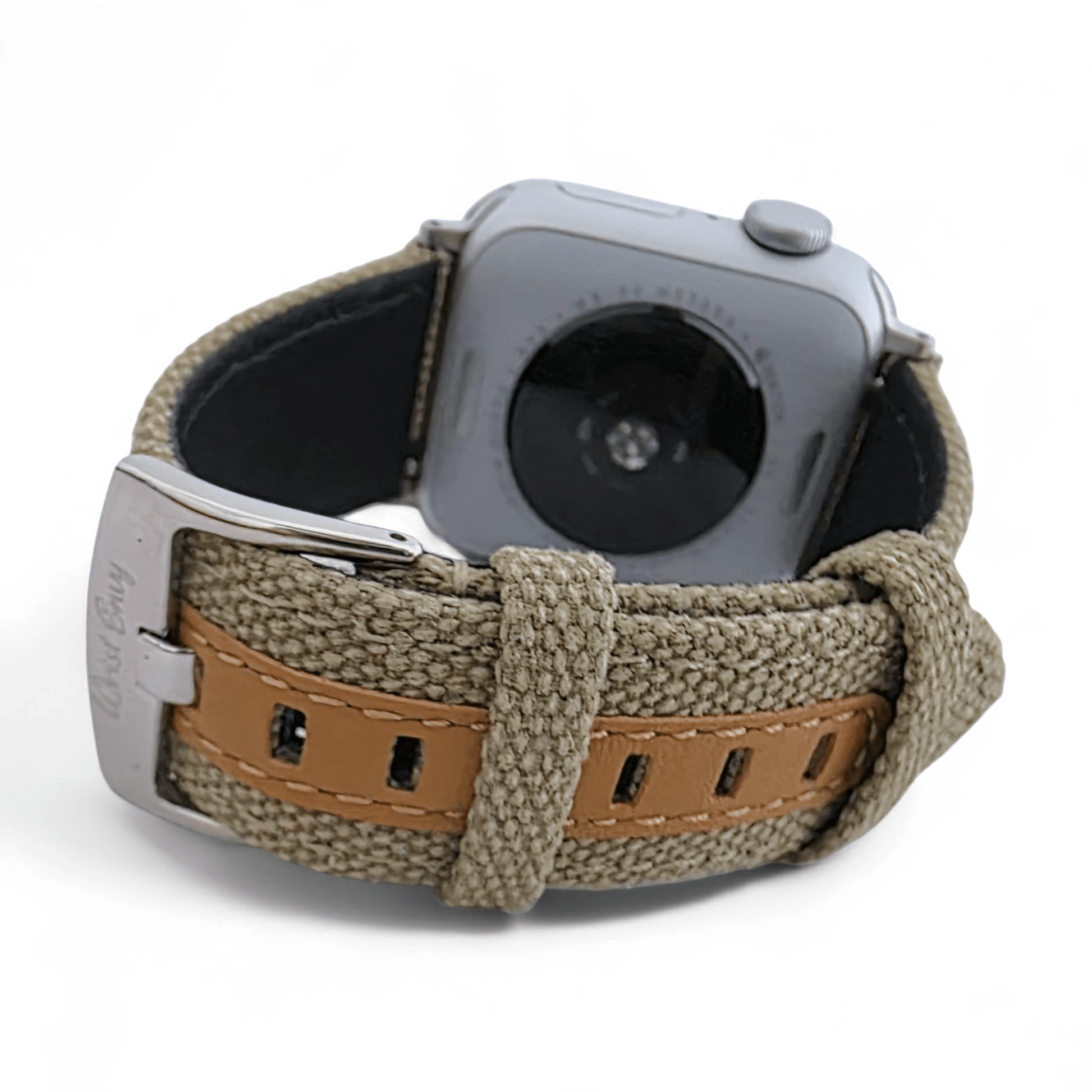 Luxury Canvas Watch Strap For Apple Watch Khaki Beige - Wrist Envy