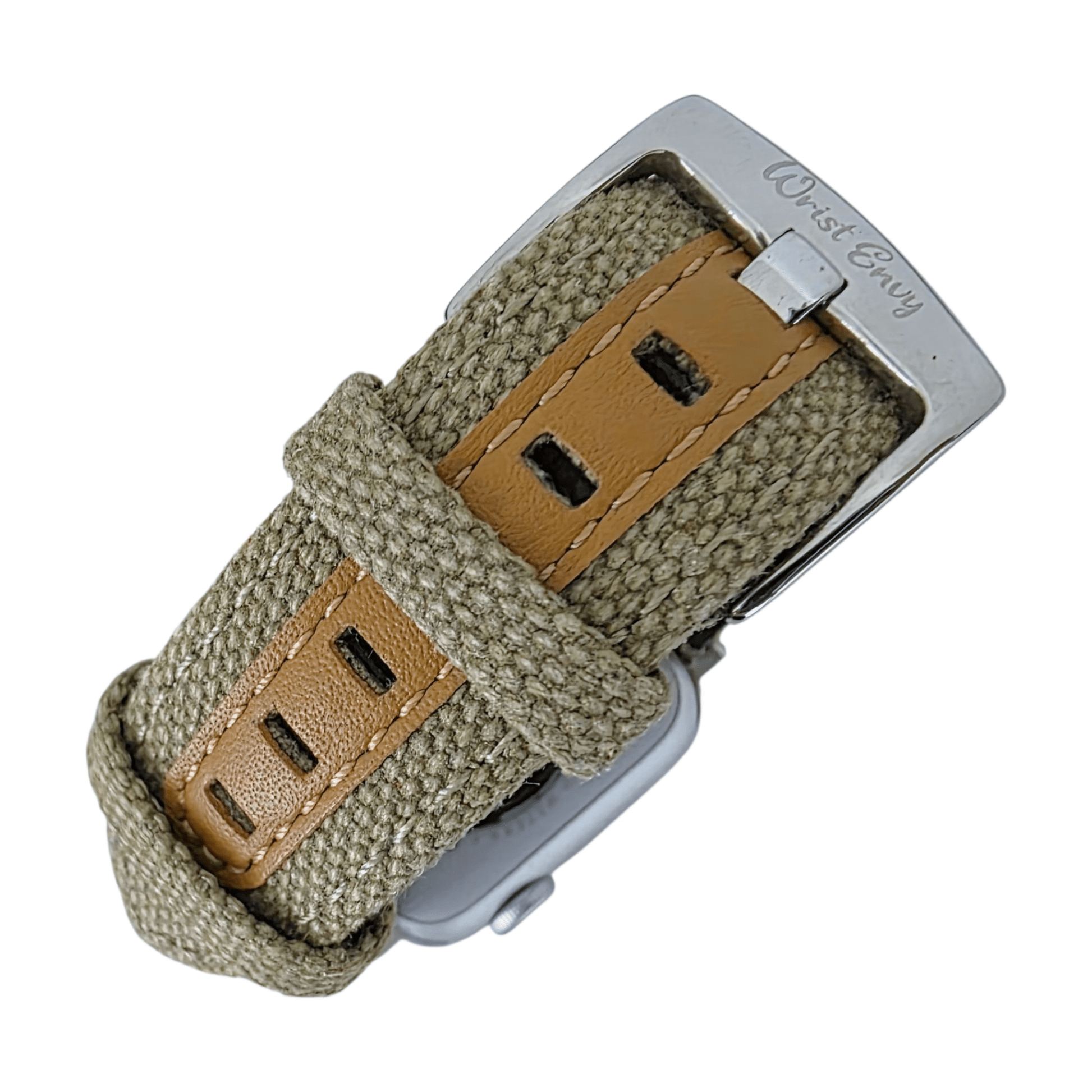 Luxury Canvas Watch Strap For Apple Watch Khaki Beige - Wrist Envy