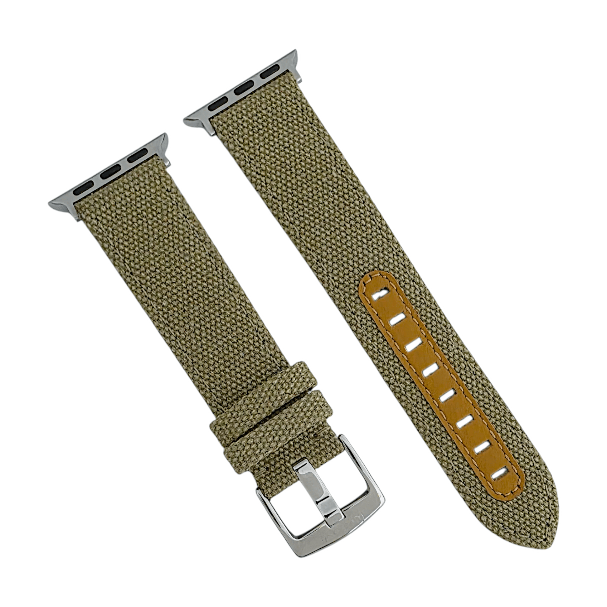 Luxury Canvas Watch Strap For Apple Watch Khaki Beige - Wrist Envy