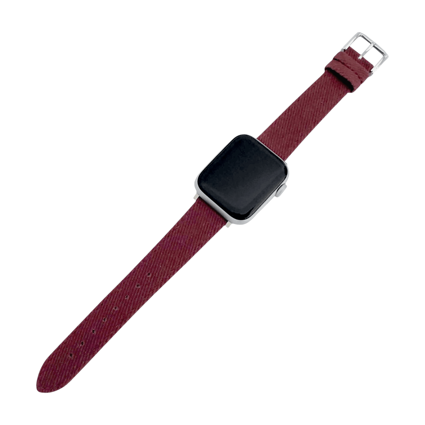 Luxury Denim Twill Strap For Apple Watch Burgundy - Wrist Envy