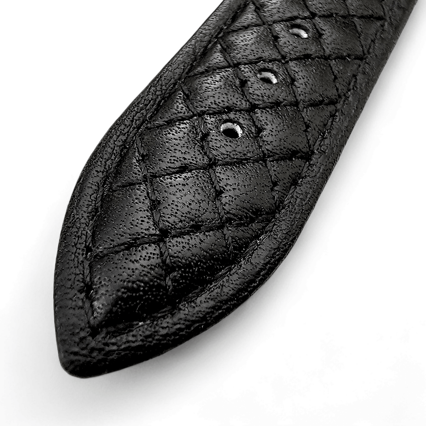 Luxury Italian Leather Diamond Stitch Watch Strap For Apple IWatch Black - Wrist Envy